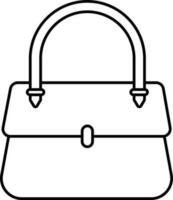 Isolated Handbag Icon In Thin Line Art. vector