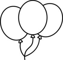 Bunch Balloon Icon In Linear Style. vector