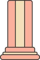 Peach Yellow And Red Column Flat Icon. vector