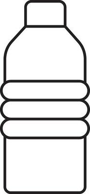 Isolated Water Bottle Black Linear Icon.