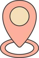 Location Point Icon Or Symbol In Peach Color. vector