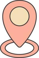 Location Point Icon Or Symbol In Peach Color. vector