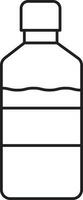 Isolated Water Bottle Black Linear Icon. vector