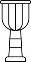 Darbuka Drum Icon In Line Art. vector