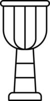 Darbuka Drum Icon In Line Art. vector