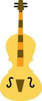 Flat Guitar Icon In Yellow And Brown Color. vector