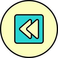Left Play Button Teal And Yellow Icon. vector