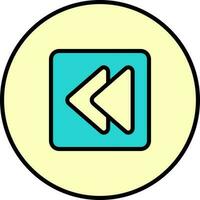 Left Play Button Teal And Yellow Icon. vector