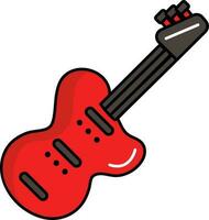 Isolated Guitar Red And Taupe Icon. vector