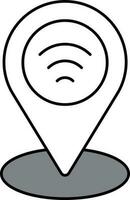 Grey And White GPS Location Point Icon. vector