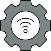 Wifi Setting Icon Or Symbol In Grey Color. vector