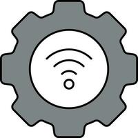 Wifi Setting Icon Or Symbol In Grey Color. vector