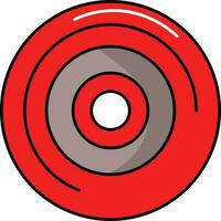 Red CD Or DVD Icon In Flat Style. vector