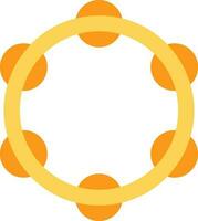 Flat Timbrel Icon In Orange And Yellow Color. vector