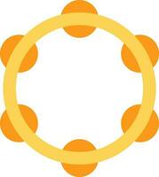 Flat Timbrel Icon In Orange And Yellow Color. vector