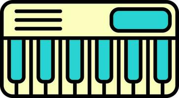 Yellow And Teal Illustration Of Piano Keyboard Icon. vector