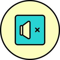 Silent Icon Or Symbol In Yellow And Teal Color. vector