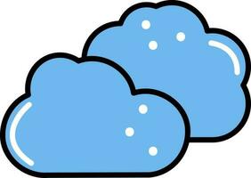 Illustration Of Cloudy Icon In Blue Color. vector