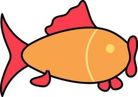 aislado carpa pescado icono en rojo y naranja color. vector