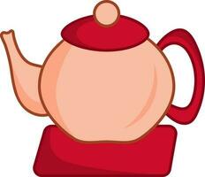 Isolated Flat Style Kettle Icon In Flat Style. vector