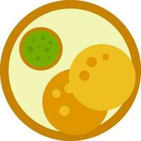 sarsón ka saag y makki ki Roti plato icono en plano estilo. vector