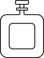 aislado perfume botella icono en negro describir. vector
