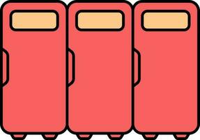 Lockers Icon In Red And Orange Color. vector