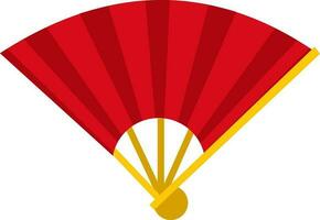 Flat Style Red Folding Fan Icon Or Symbol. vector