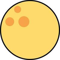 Yellow Full Moon Icon Or Symbol. vector