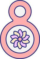 Flower With 8th Number Colorful Icon. vector