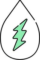 Fat Style Energy Drop Icon In Green And White Color. vector