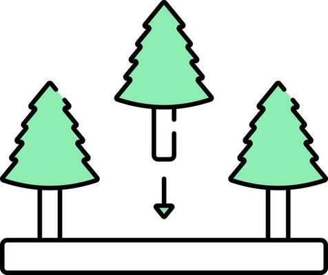 Flat Illustration Of Plantation Field Green And White Icon.
