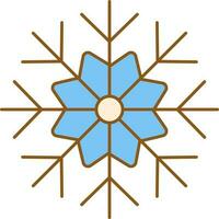 Snowflake Icon In Blue And Brown Color. vector