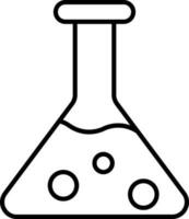 Liquid Erlenmeyer Flask Black Stroke Icon. vector