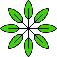 Illustration Of Star Shape Leaves Green Icon. vector