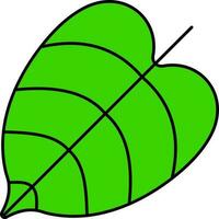 Flat Illustration Of Green Cordate Leaf Icon. vector
