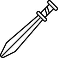 Isolated Sword Icon In Thin Line Art. vector