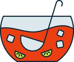 Margarita Bowl With Spoon Orange Icon. vector