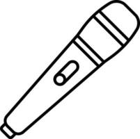 Smart Microphone Icon In Thin Line Art. vector