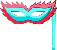 Isolated Party Mask With Stick Icon In Flat Style. vector