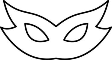 Black Linear Style Party Mask Icon. vector