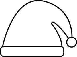 aislado Papa Noel sombrero icono en negro lineal estilo. vector