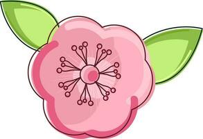 rosado sakura flor icono en plano estilo. vector