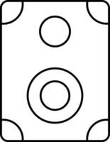 Black Outline Illustration of Sound Speaker Icon. vector