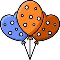 Isolated Colorful Bunch Of Balloon Icon In Flat Style. vector