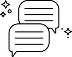 Blank Message Bubbles Stroke Icon. vector