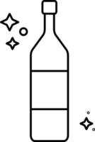 aislado champán botella lineal icono. vector