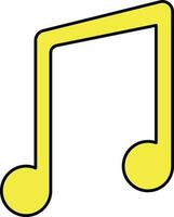 Music Or Song Icon In Yellow Color Flat Style. vector