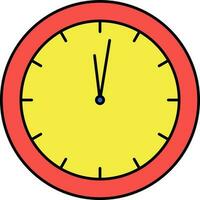 Isolated Clock Icon In Red And Yellow Color. vector