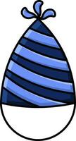 Isolated Party Hat Or Cap Icon In Blue Color. vector